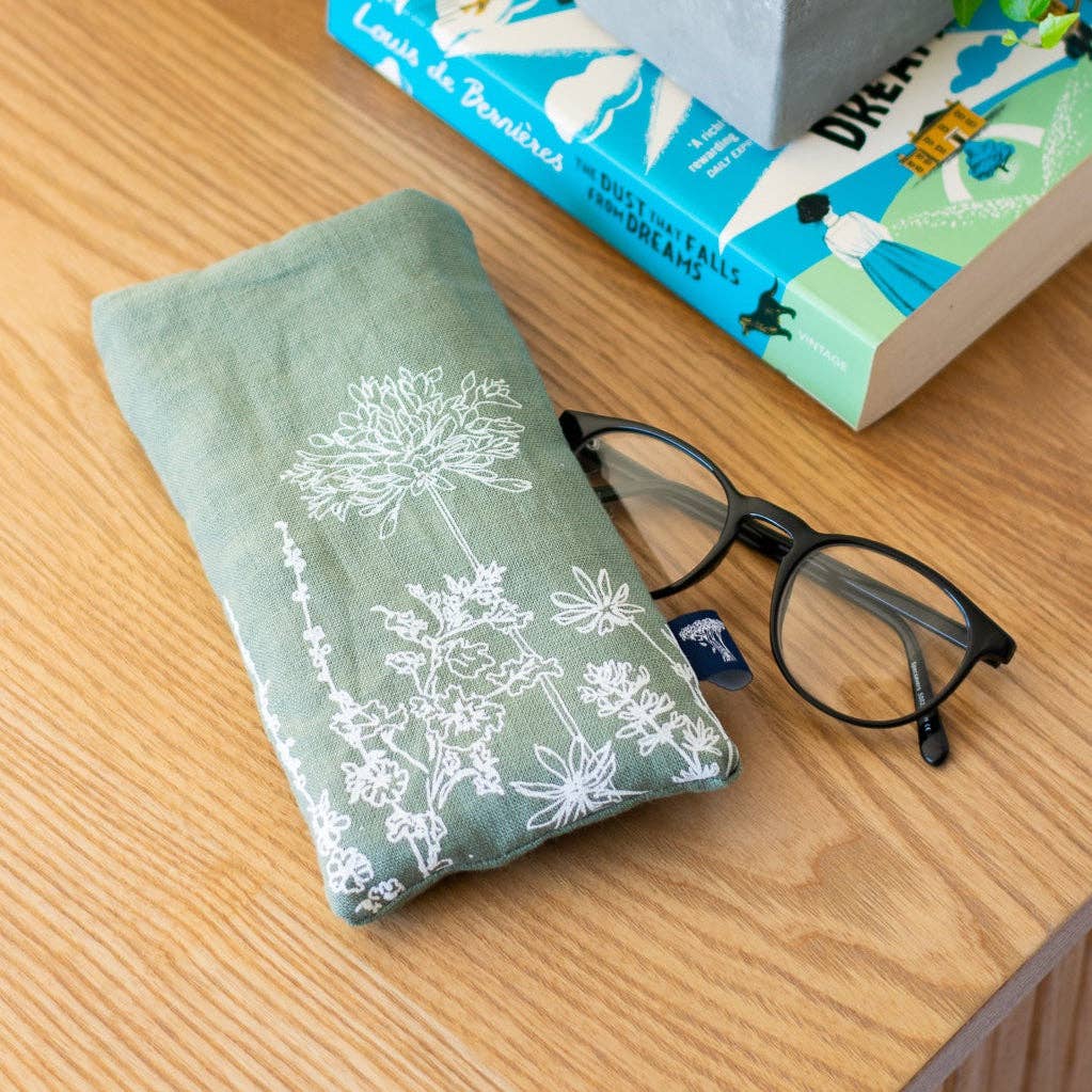 Linen floral spectacles/sunglasses case