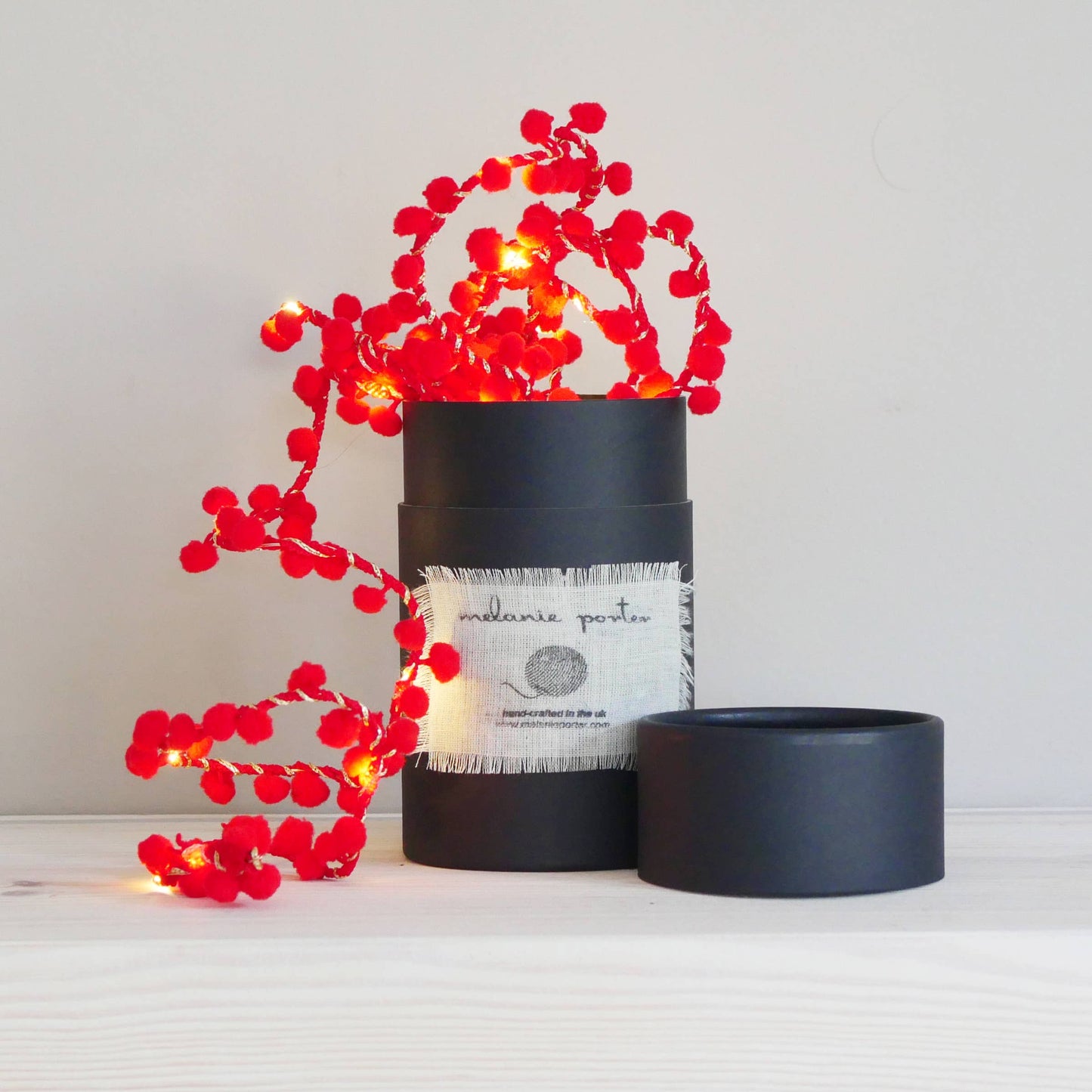 Red pom-pom fairy lights