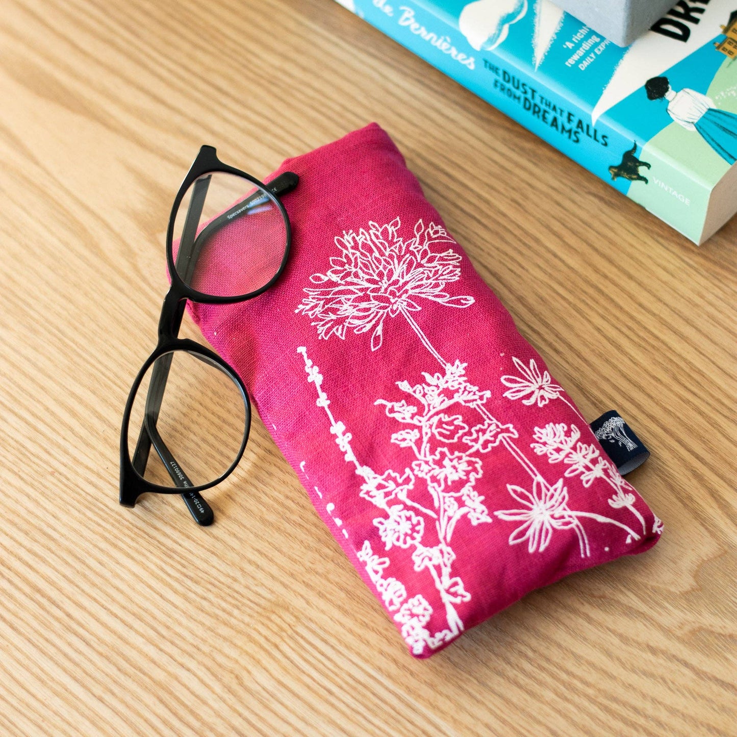 Linen floral spectacles/sunglasses case