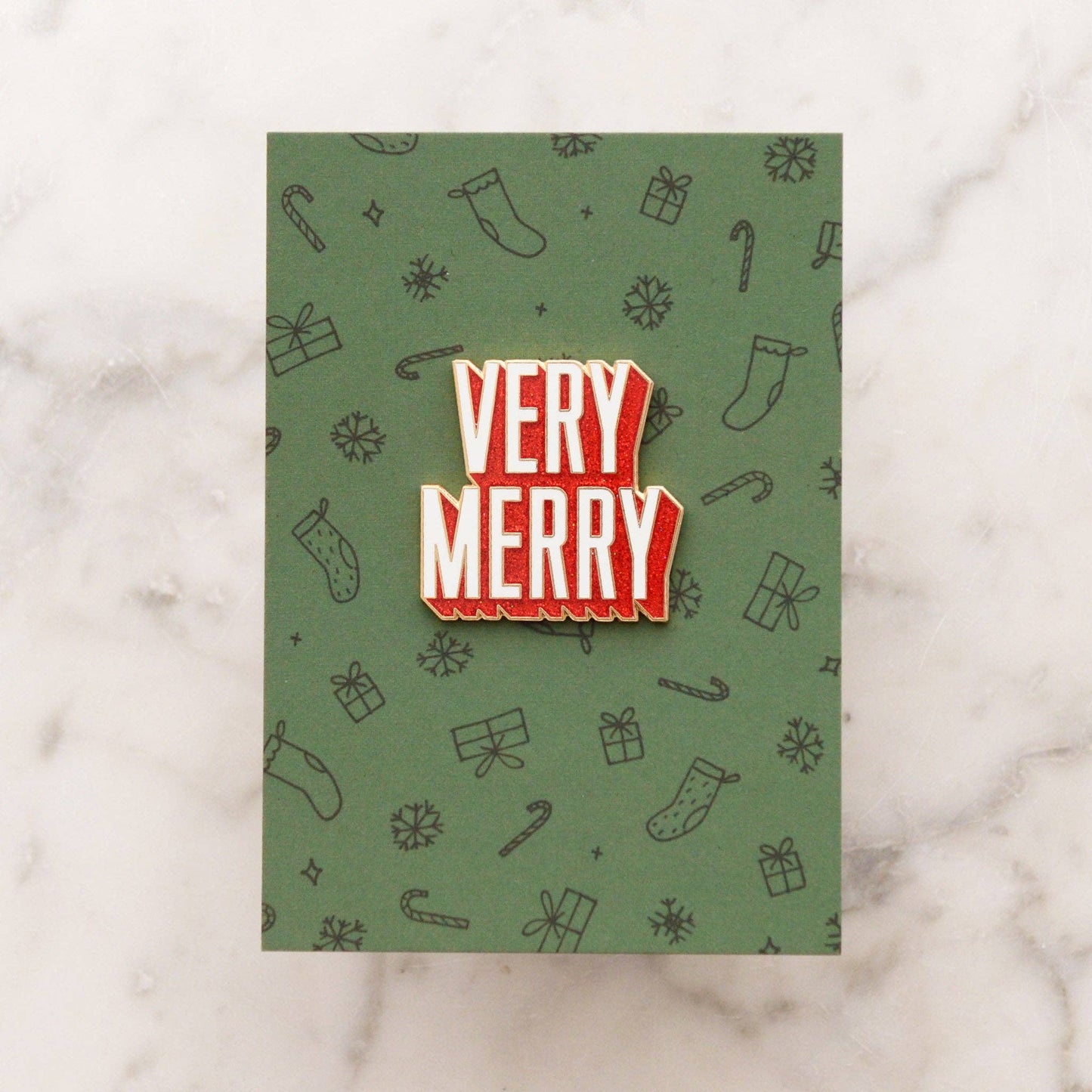 Very merry positive pin badge