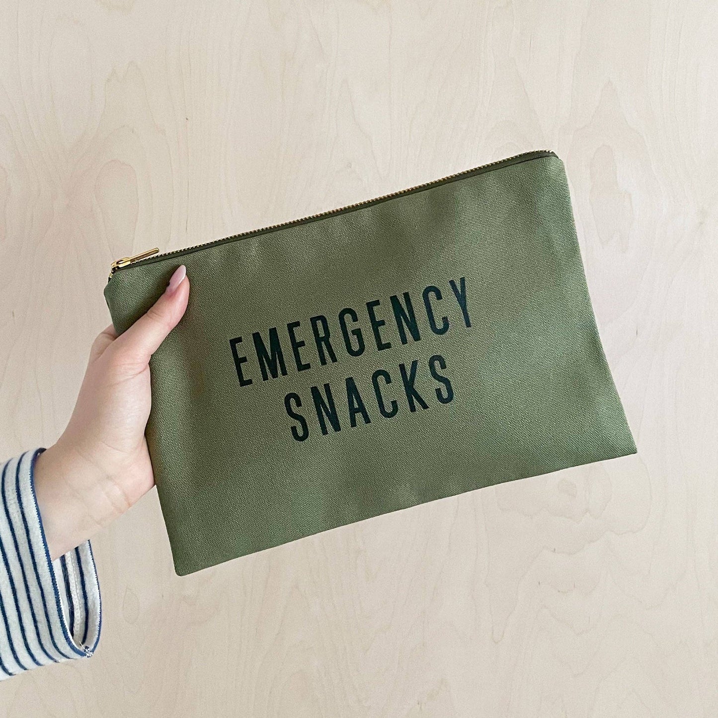 Olive green emergency snacks purse