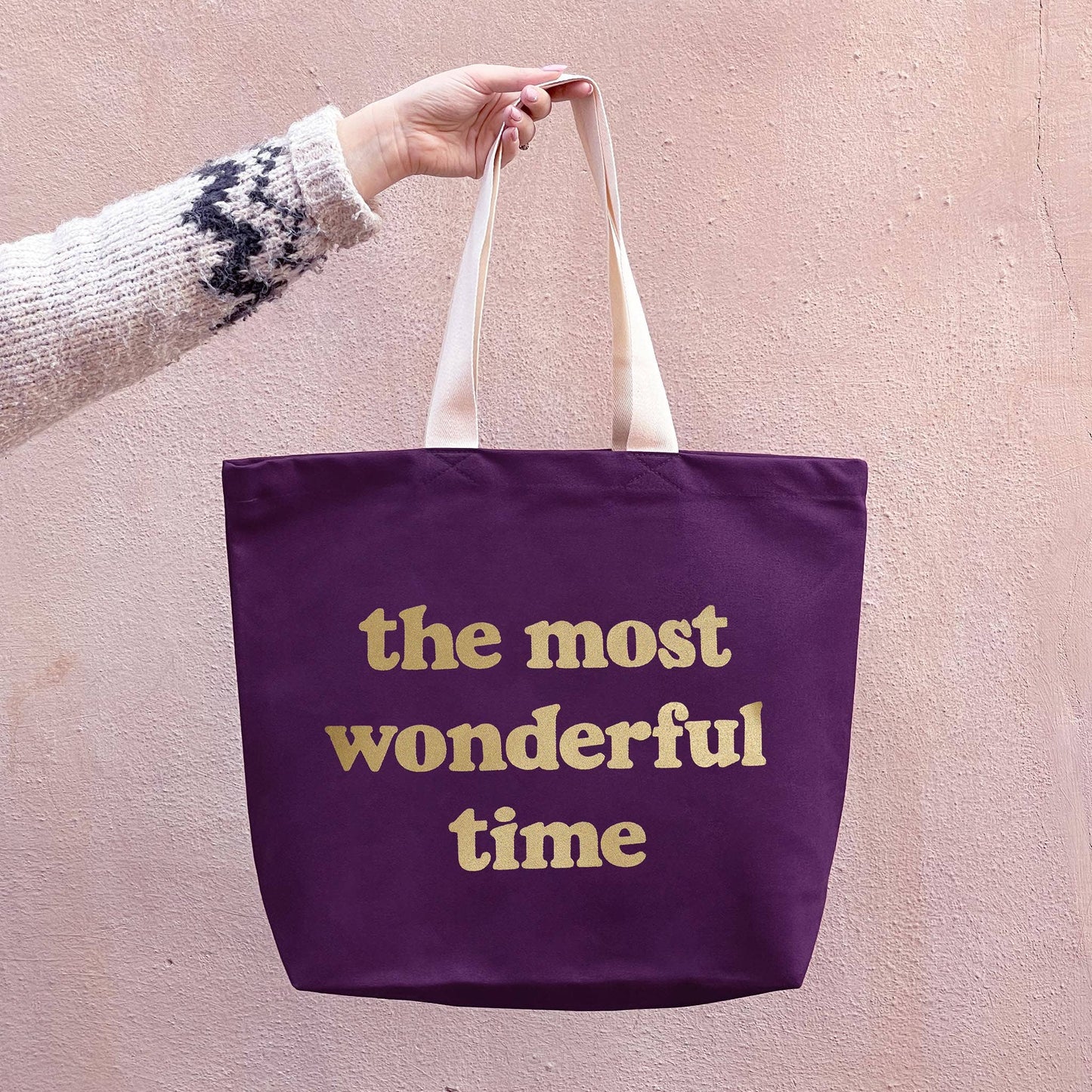 The most wonderful time - purple tote bag