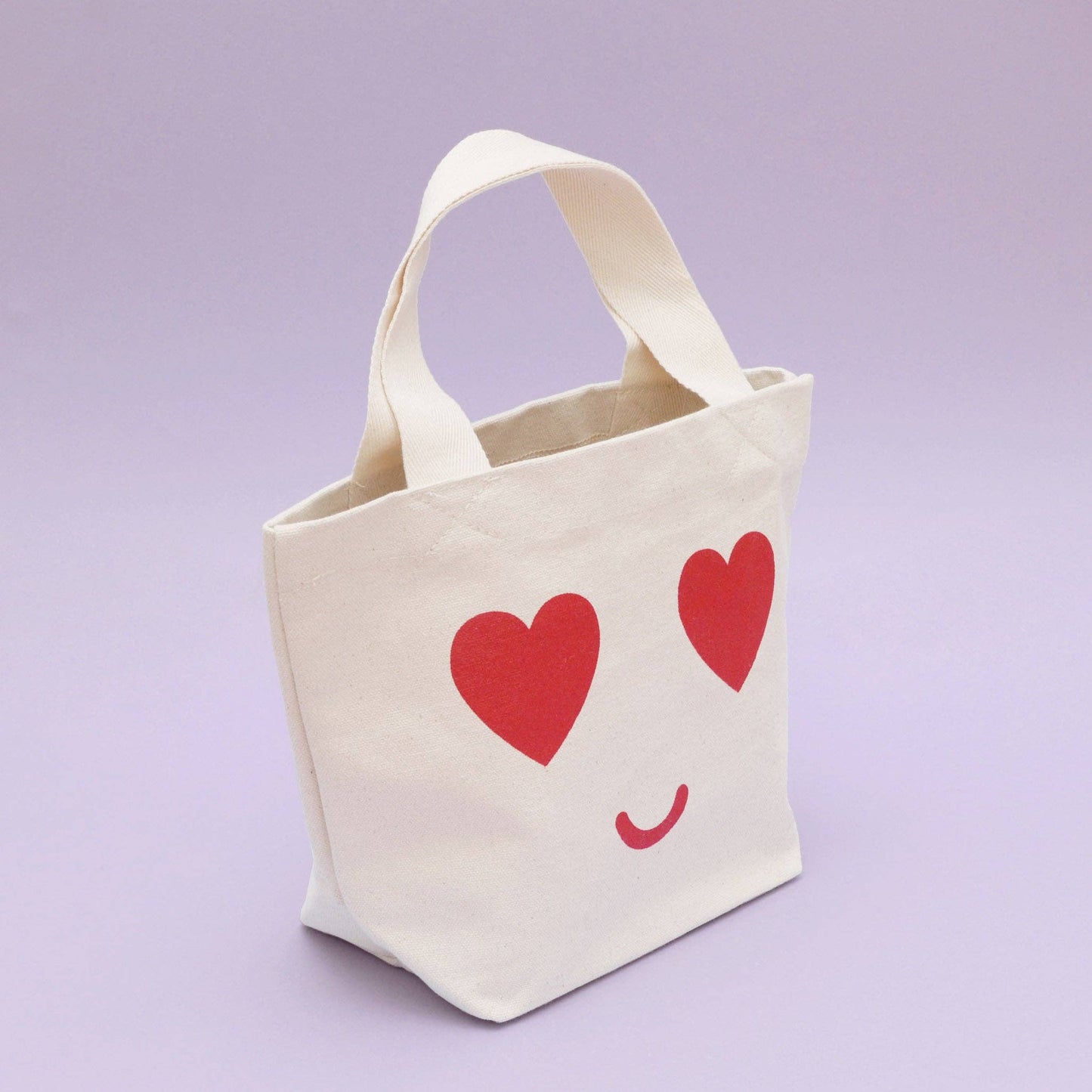 Heart eyes little canvas tote bag