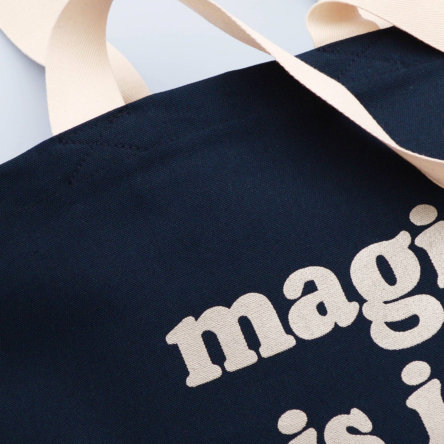 Magic is in the air - midnight blue tote bag