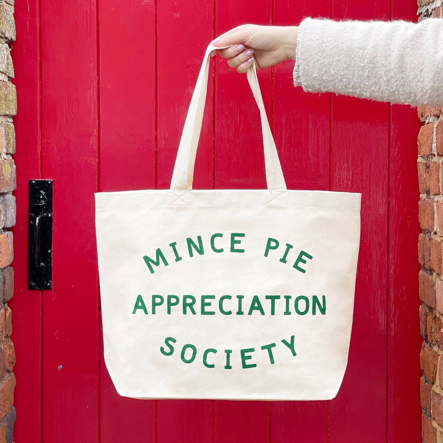 Mince Pie Appreciation Society cotton canvas tote bag