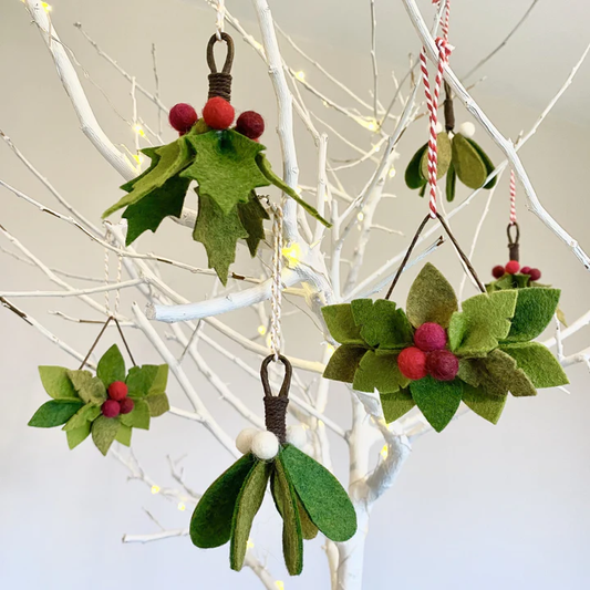 Felt Christmas botanical decorations craft kit