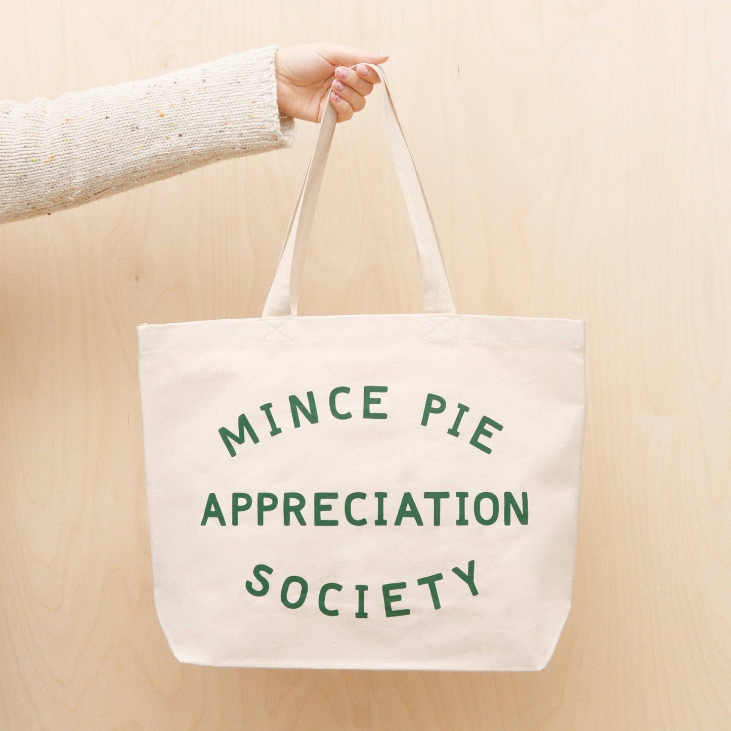 Mince Pie Appreciation Society cotton canvas tote bag