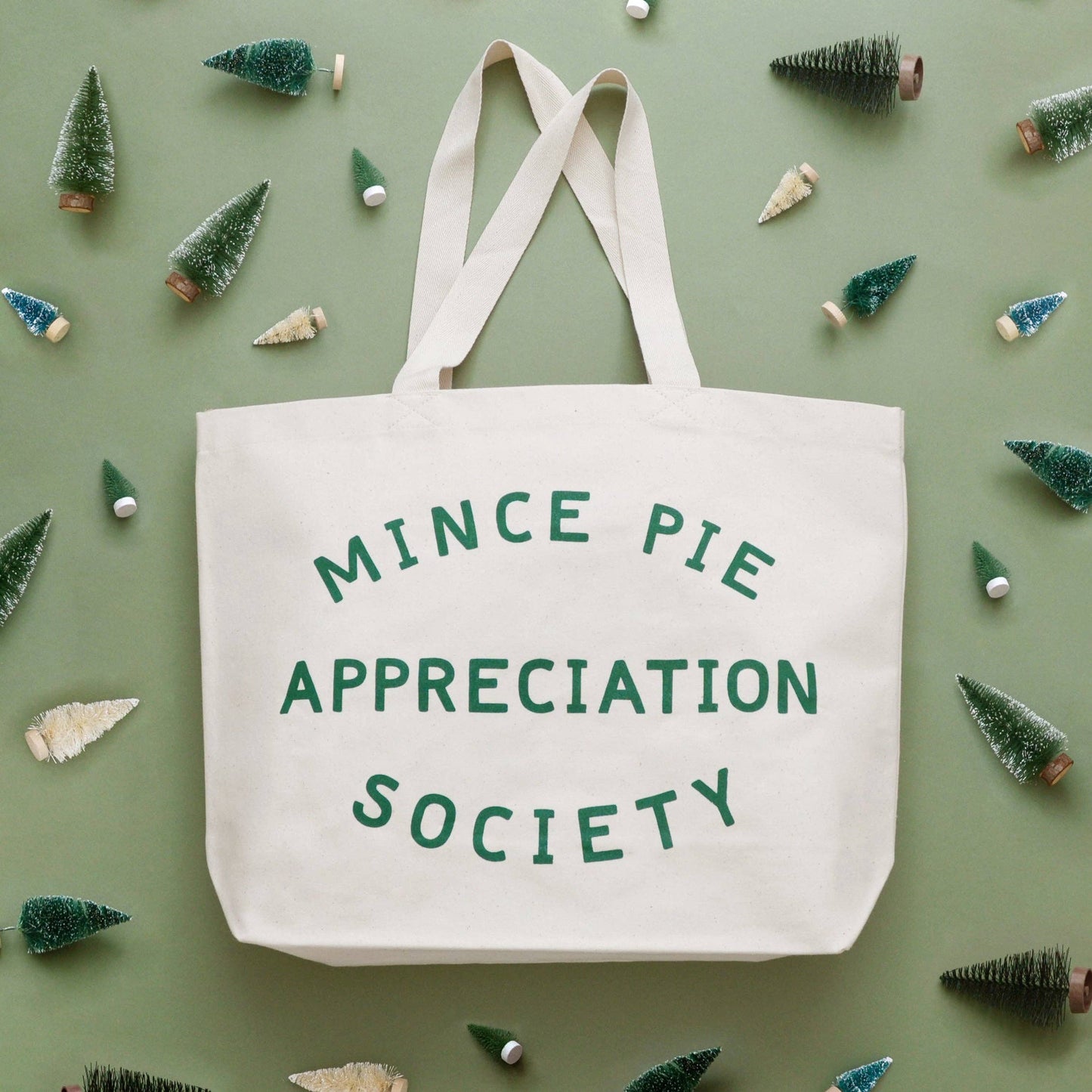 Mince Pie Appreciation Society cotton canvas tote bag