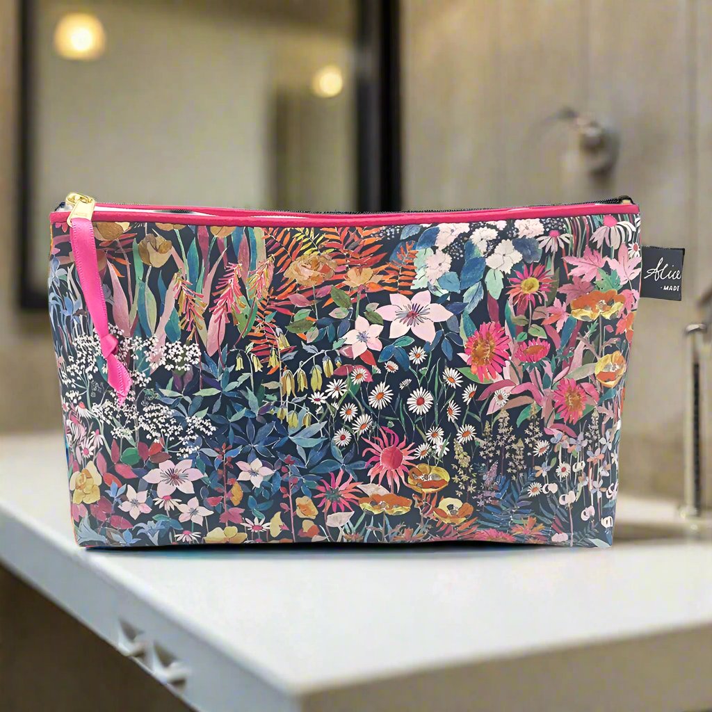 Faria Flowers Liberty fabric cosmetic bag