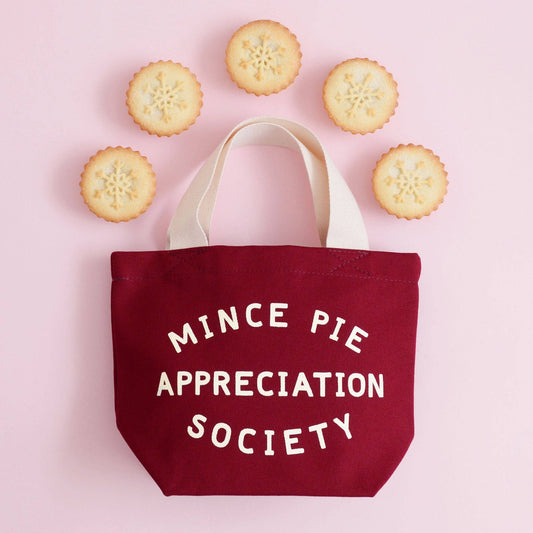 Mince pie appreciation society little canvas bag