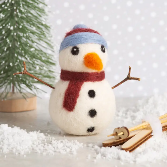 Snowman mini needle felting craft kit