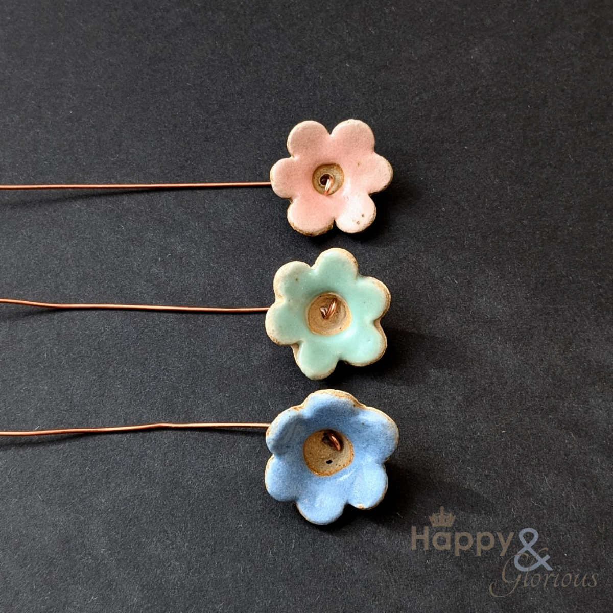 Decorative ceramic flower stem