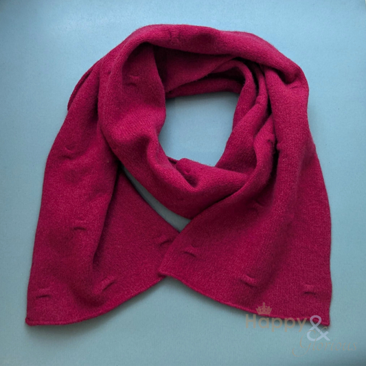 Cherry red felted merino wool scarf