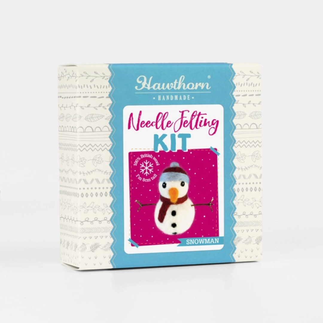 Snowman mini needle felting craft kit