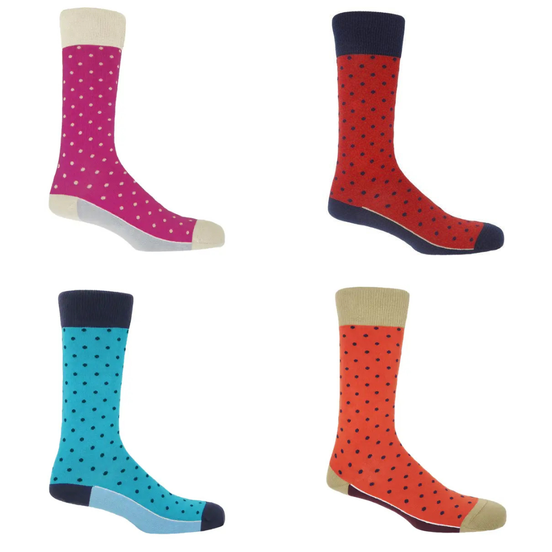 Pin polka large socks (size 6-13)