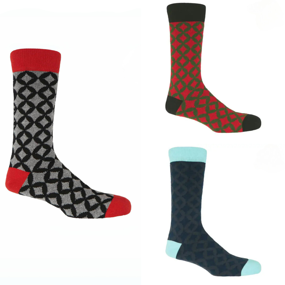 Mosaic large recycled socks (size 6-13)