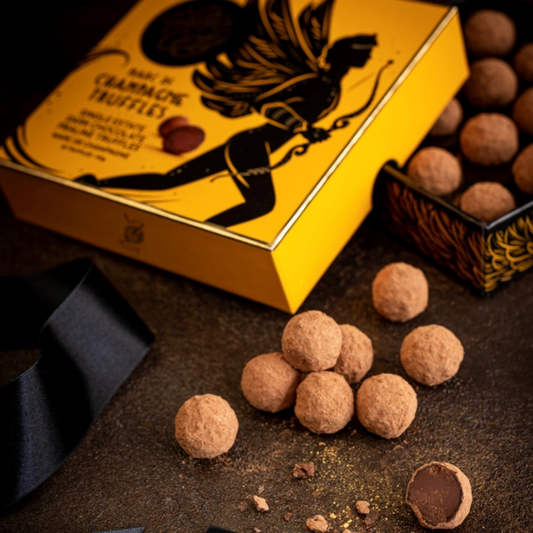 Dark chocolate praline truffles with Marc de Champagne