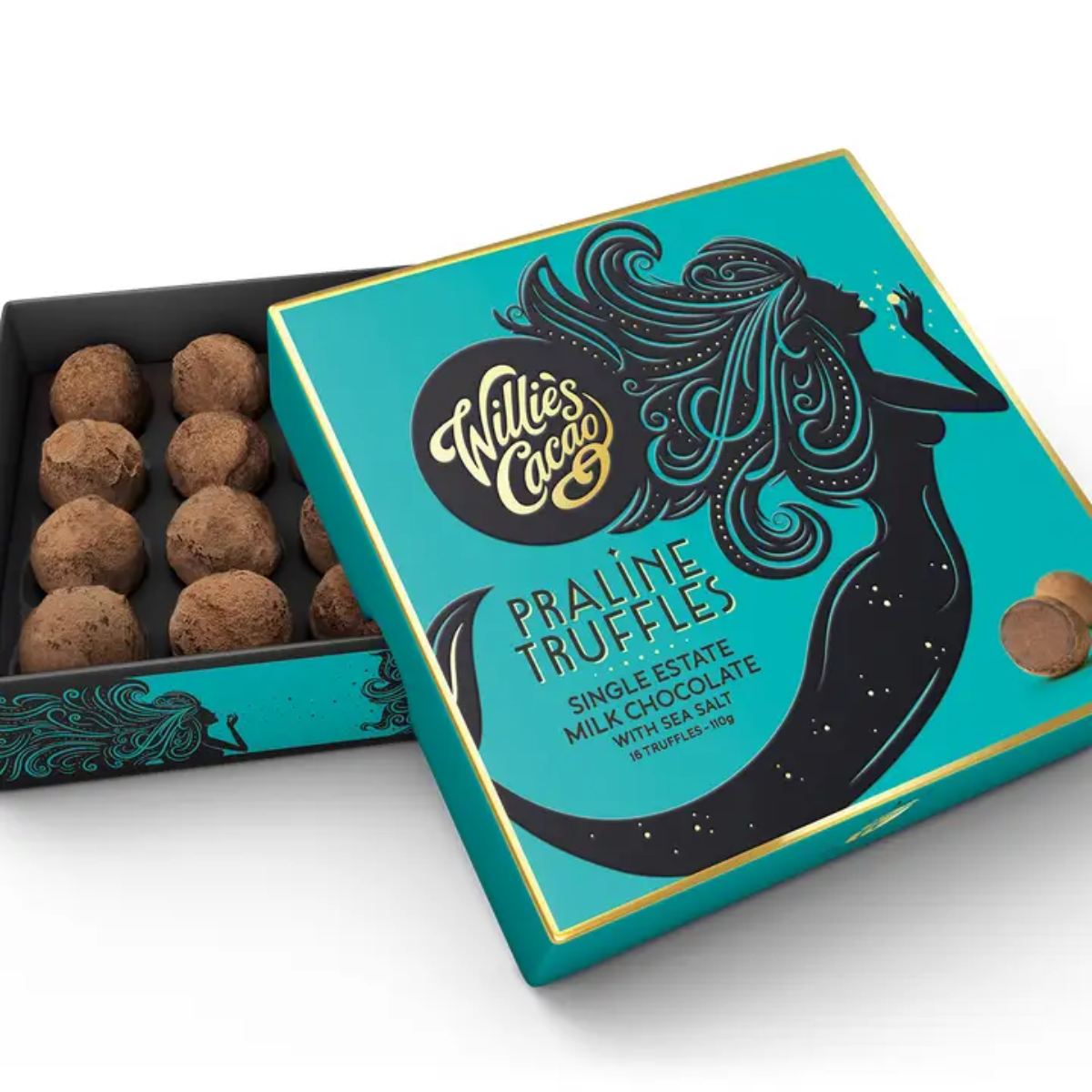 Milk chocolate praline truffles with sea salt