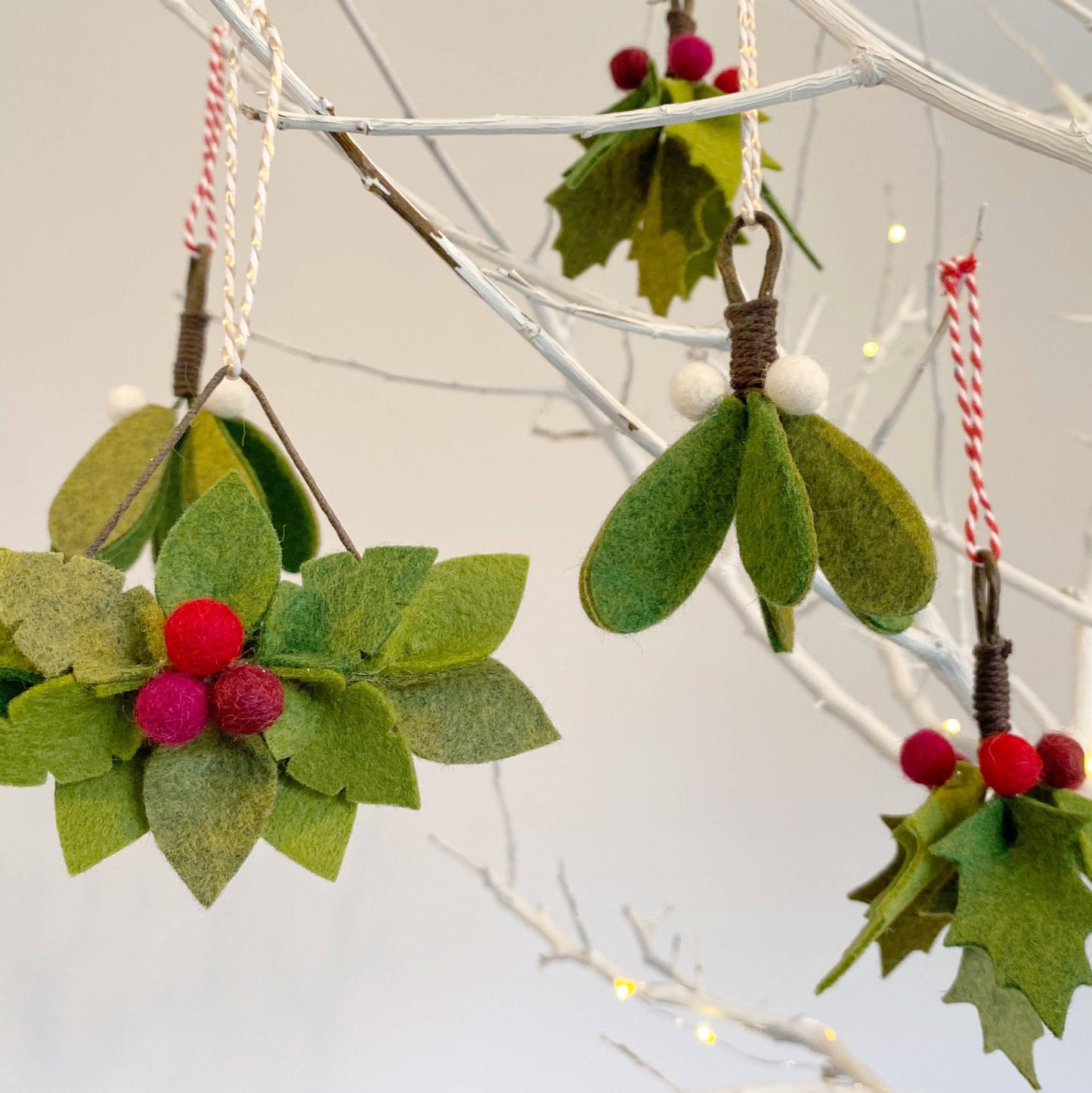 Felt Christmas botanical decorations craft kit