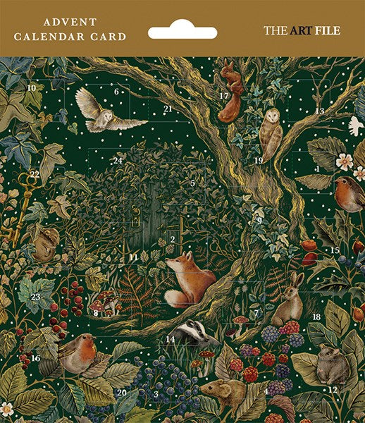 Secret garden advent calendar card