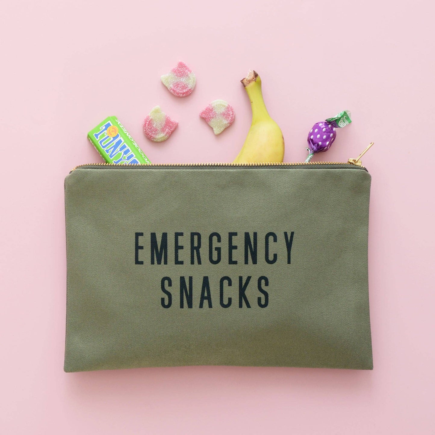 Olive green emergency snacks purse