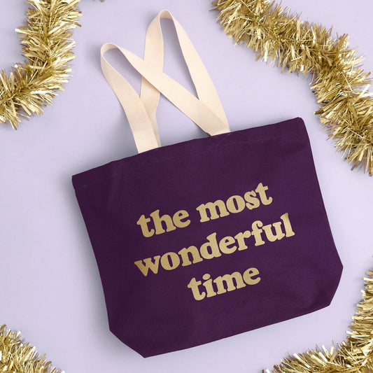 The most wonderful time - purple tote bag