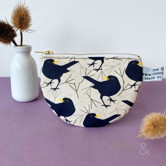 Blackbird print purse