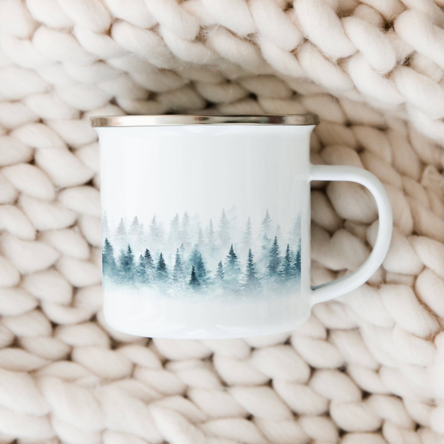 Misty forests enamel outdoor mug