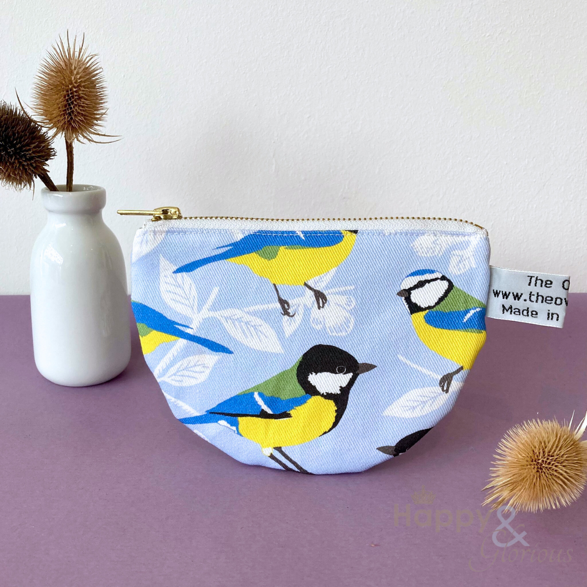 Bluetit print purse