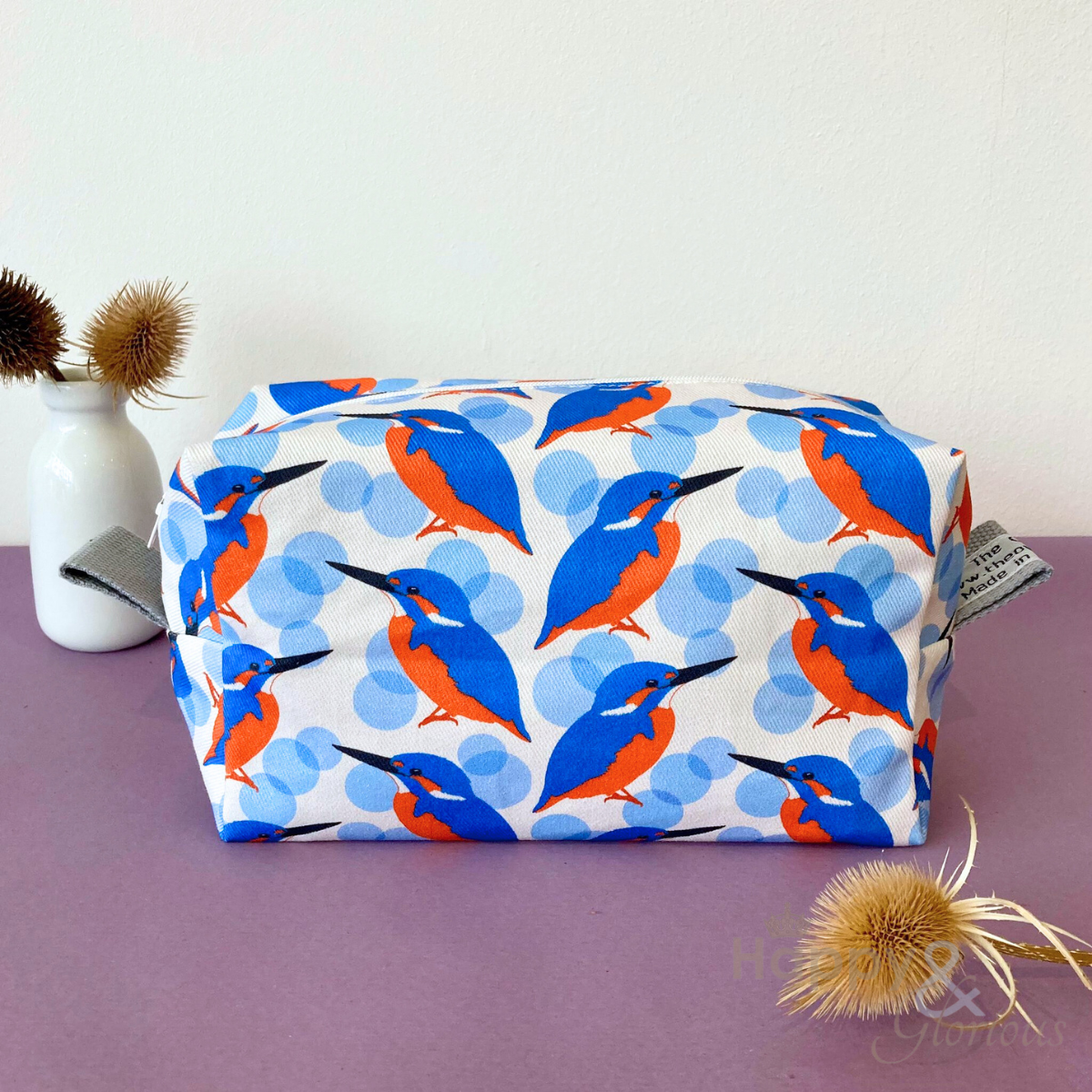 Kingfisher print washbag