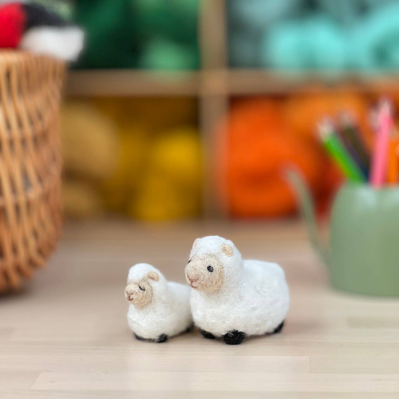 Sheep family needle felting craft kit