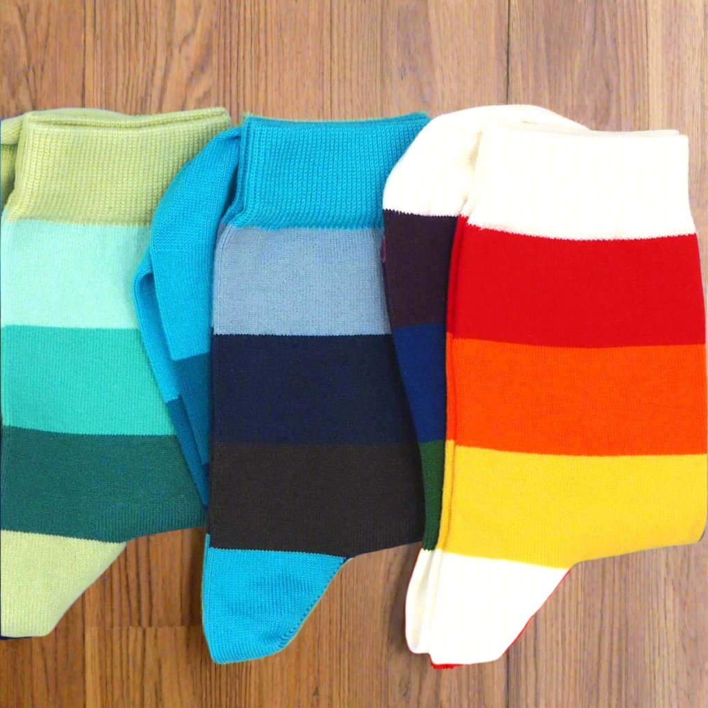 Block stripe small luxury socks (size 3-7)