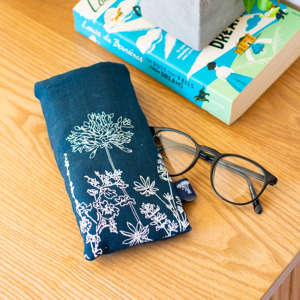 Linen floral spectacles/sunglasses case