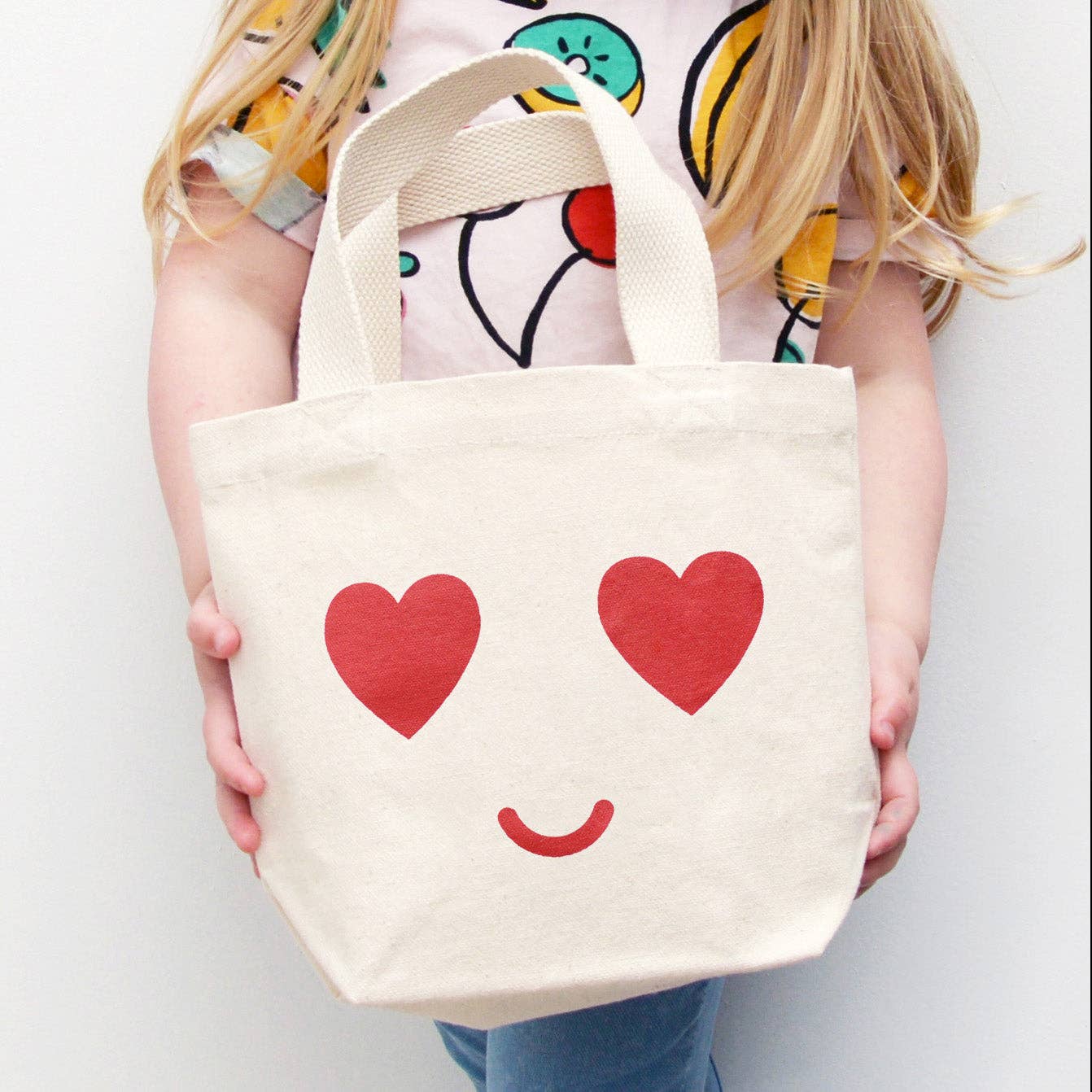 Heart eyes little canvas tote bag