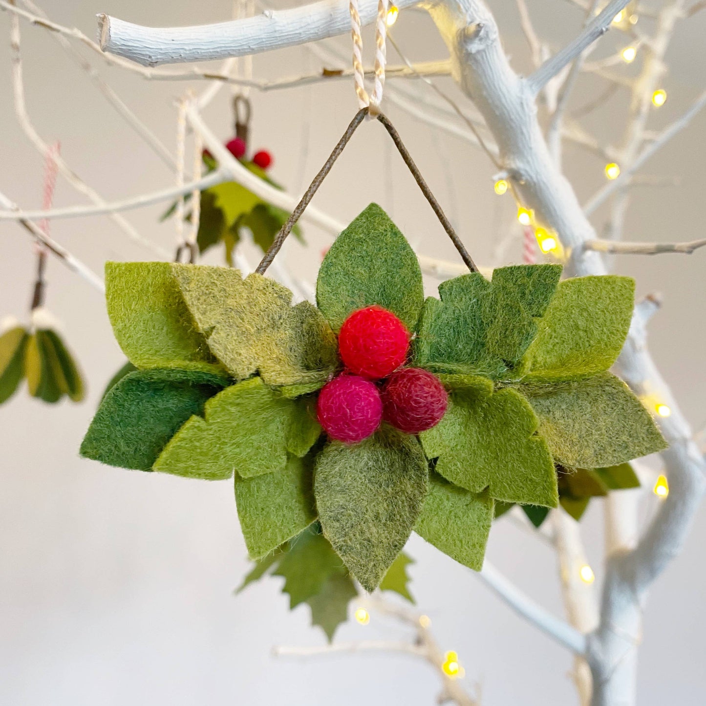 Felt Christmas botanical decorations craft kit