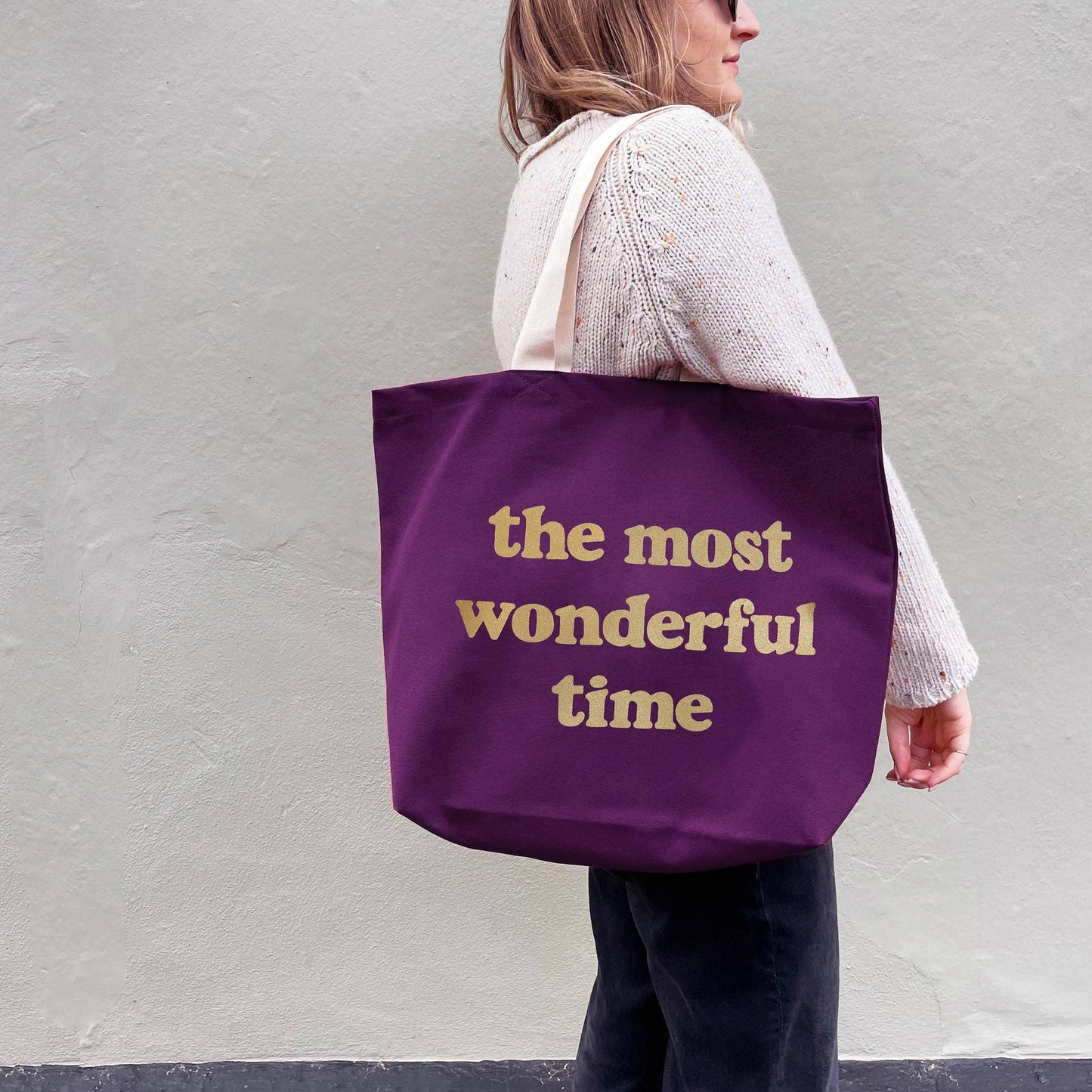 The most wonderful time - purple tote bag