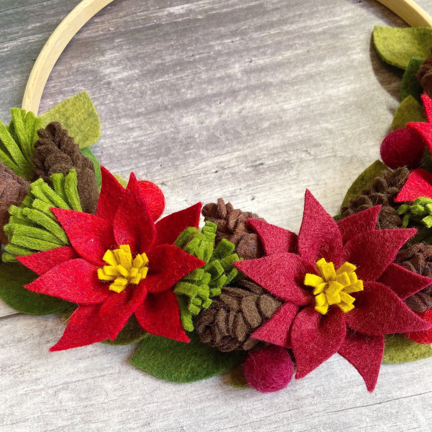 Christmas wreath felt flower making craft kit