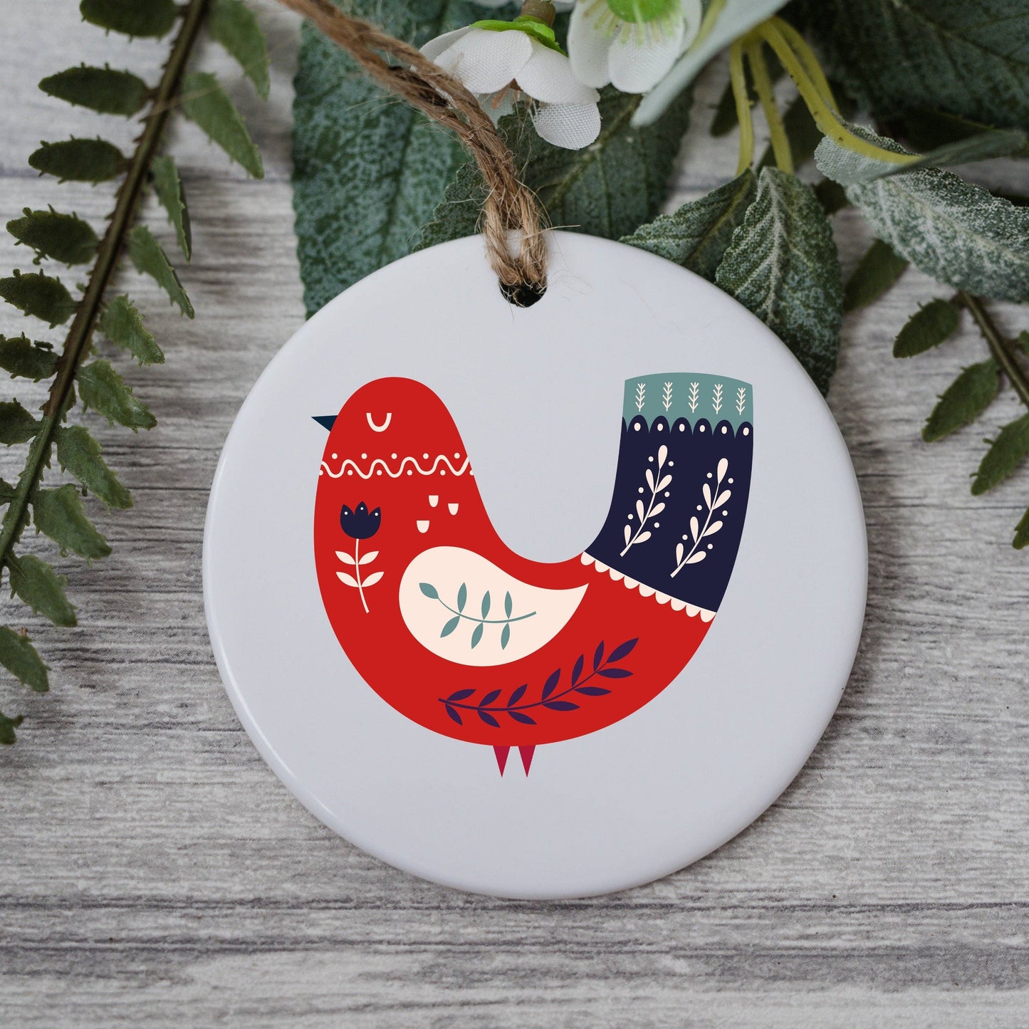 Little red bird ceramic decoration