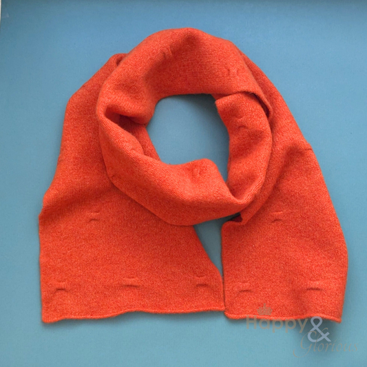 Burnt orange felted merino wool scarf