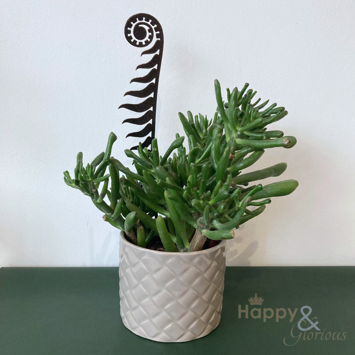 Fern steel plant pot stem