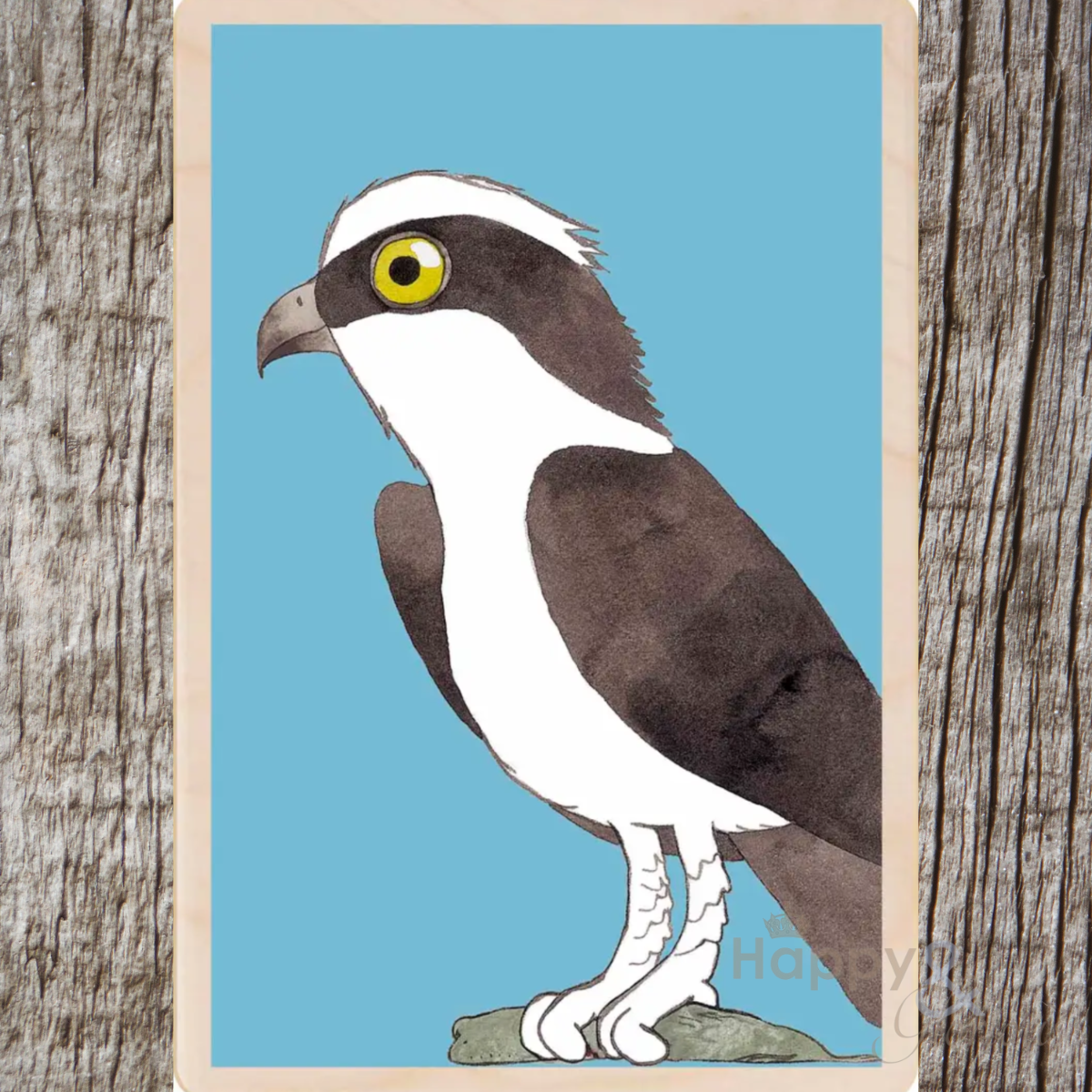 Wooden bird postcard by Matt Sewell