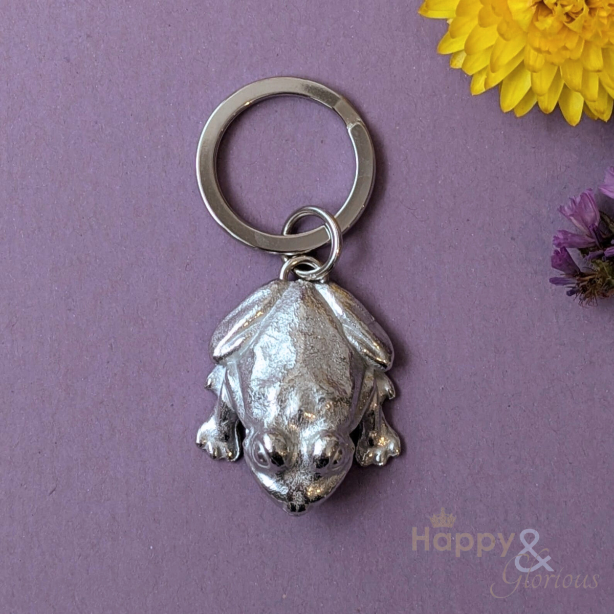 Pewter frog keyring - handmade by Lancaster & Gibbings