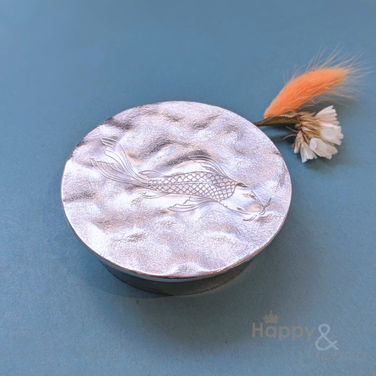 Pewter koi carp jewellery & trinket box by Lancaster & Gibbings