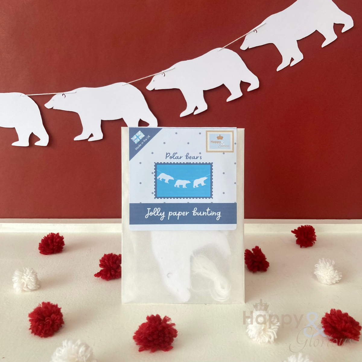 Jolly paper bunting - Polar bears