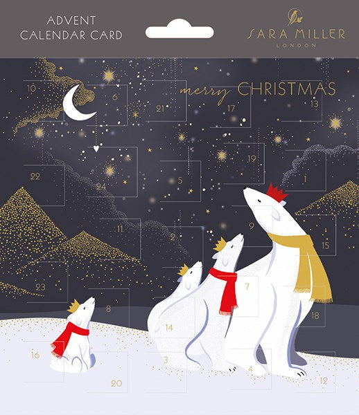 Polar bears advent calendar card