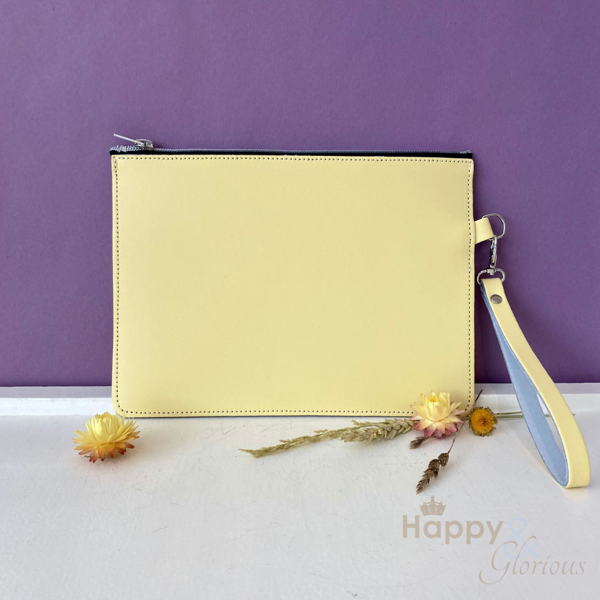 Primrose yellow leather folio case