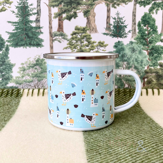 Seagulls enamel outdoor mug