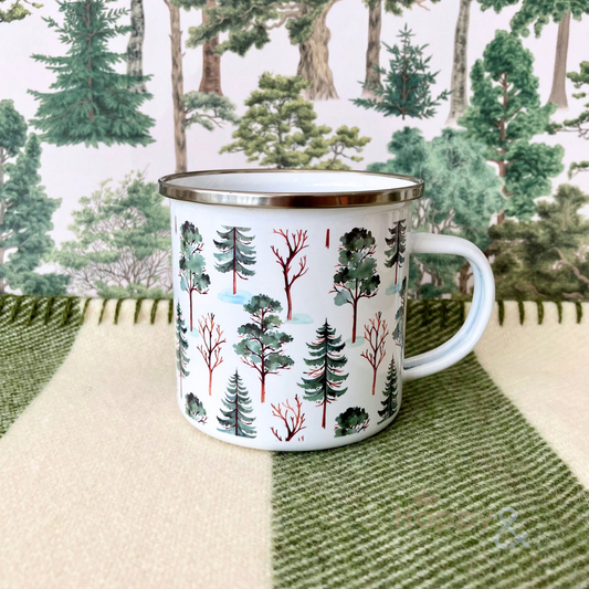 Into the woods enamel outdoor mug