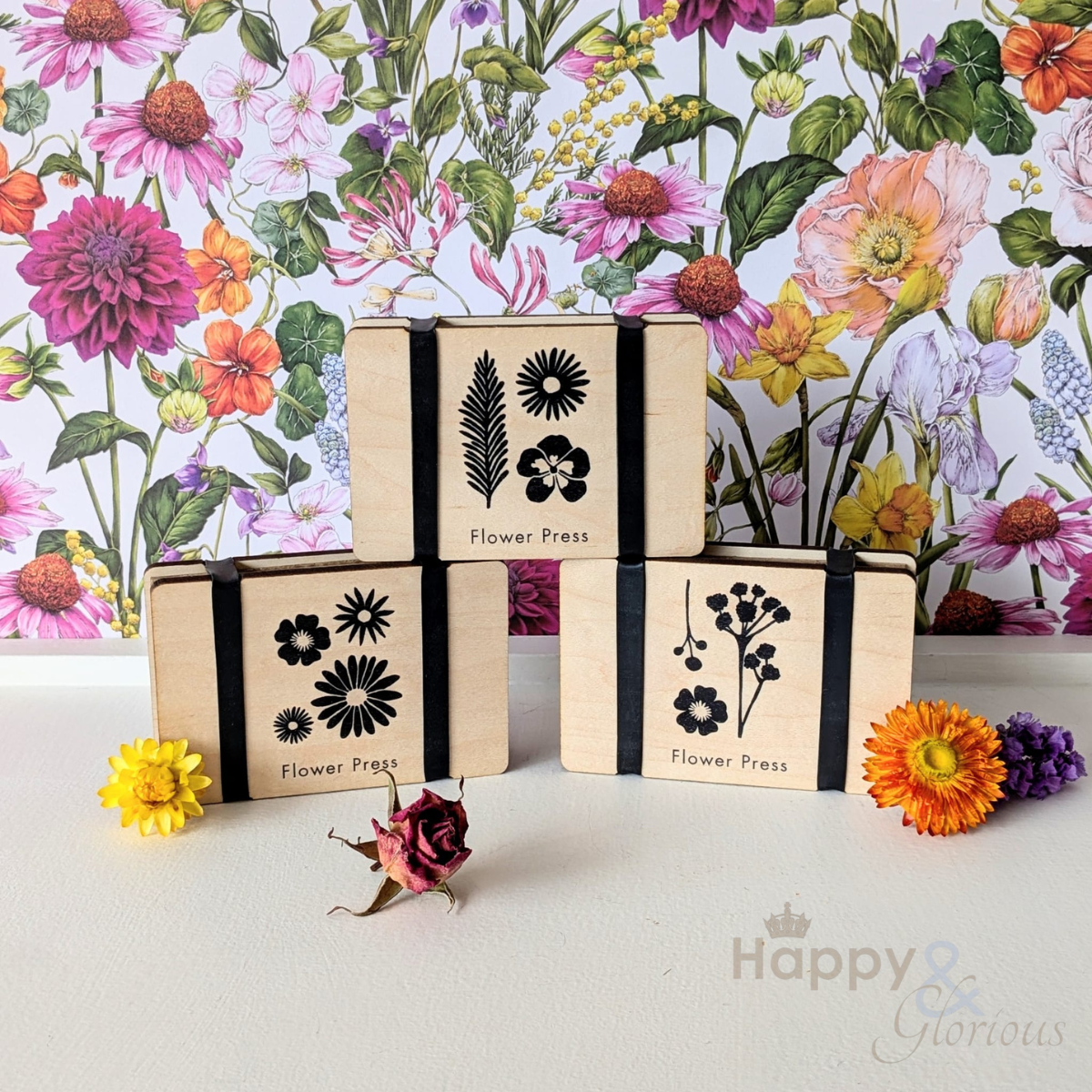 Silhouette pocket flower press