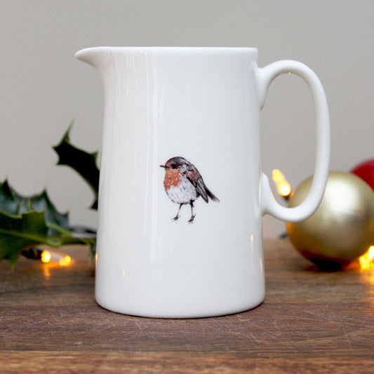 Robin half pint china jug